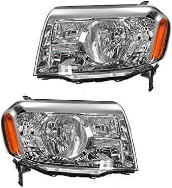 Headlight Assembly Set (Clear Lense)- Compatible with 2009-2011 Honda Pilot