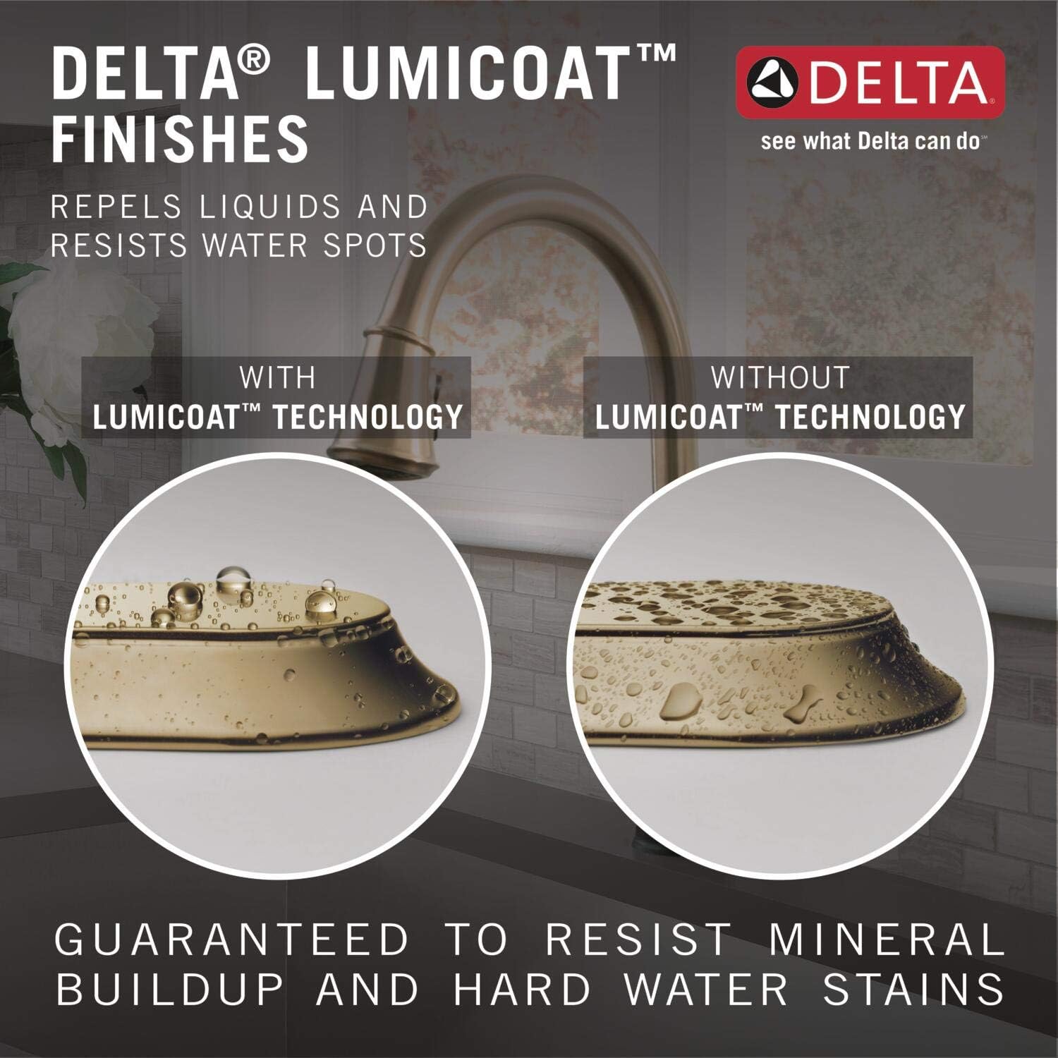 Delta Faucet Cassidy Gold Kitchen Faucet Touch, Touch Kitchen Faucets with Pull Down Sprayer, Kitchen Sink Faucet, Delta Touch2O Technology, Lumicoat Champagne Bronze 9197T-CZ-PR-DST