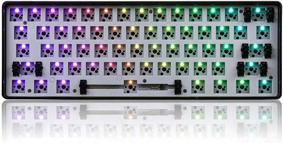 EPOMAKER SKYLOONG GK87 RGB TKL Hotswap Custom DIY Kit for Wired Mechanical Keyboard with Steel Mounting Plate, ABS Frame (GK87 White) Pack of 2