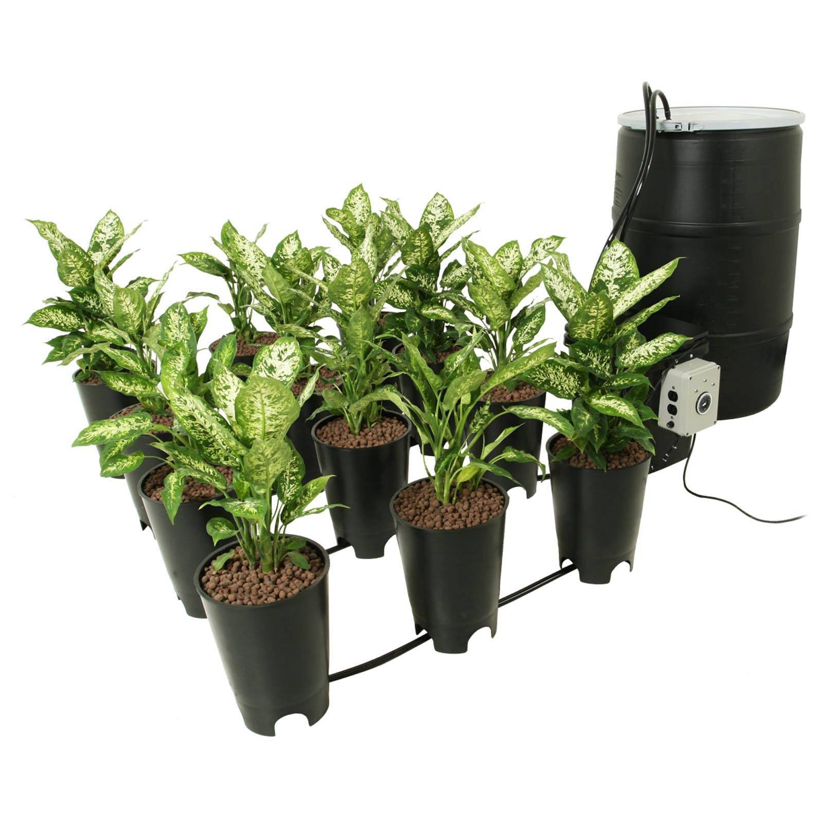Hydrofarm Active Aqua Grow Flow Ebb u0026 Gro 12 Site 2gal Hydroponic System GFO7KT