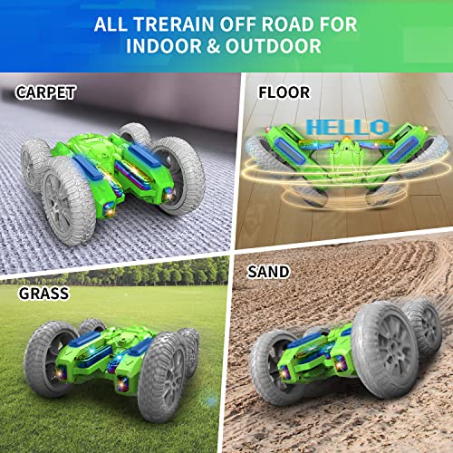 DEERC 1/14 Brushless Fast Extreme 70kph 4X4 Off-Road Truck, 7 Lighting Modes Remote Control with 2 Li-ion Batteries, Electric Large Truggy for Snow Sand