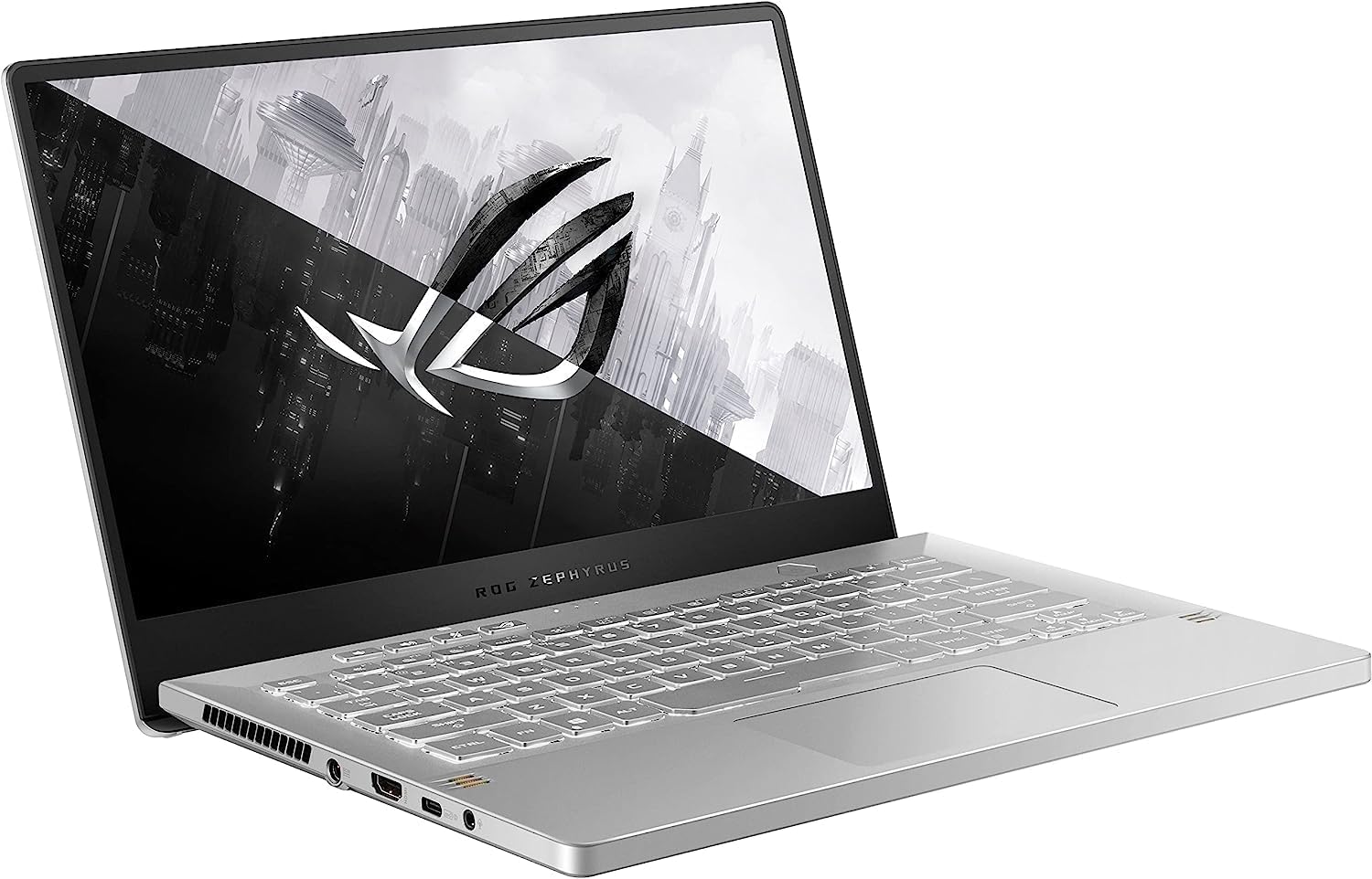 Asus ROG Zephyrus 14"" FHD 144Hz Gaming Laptop | AMD R7-5800HS Processor | NVIDIA GeForce RTX 3060 | 16GB RAM | 1024GB SSD | Backlit Keyboard | Windows 11 Home | Bundle with USB 3.0 Hub, White