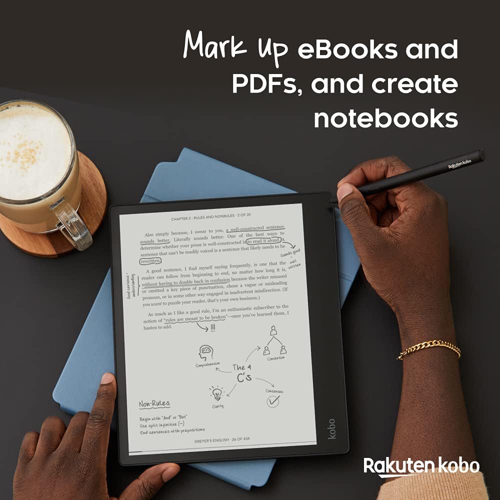 Kobo Elipsa Pack | eReader | 10.3” Glare Free Touchscreen | Mark Up eBooks | Pack Includes Kobo Elipsa, 1 Kobo Stylus & 1 SleepCover | Adjustable Brightness | Carta E Ink Technology | 32 GB of Storage