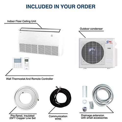 Cooper & Hunter, Sophia Series, 12,000 BTU Floor Ceiling Ductless Mini Split Air Conditioner 230V