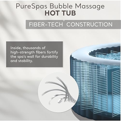 INTEX 28425EH PureSpa Bubble Massage Spa Set Outdoor Inflatable Portable Hot Tub, Includes Energy Efficient Spa Cover, Saltwater System Ready, 4 Person, 77in x 28in