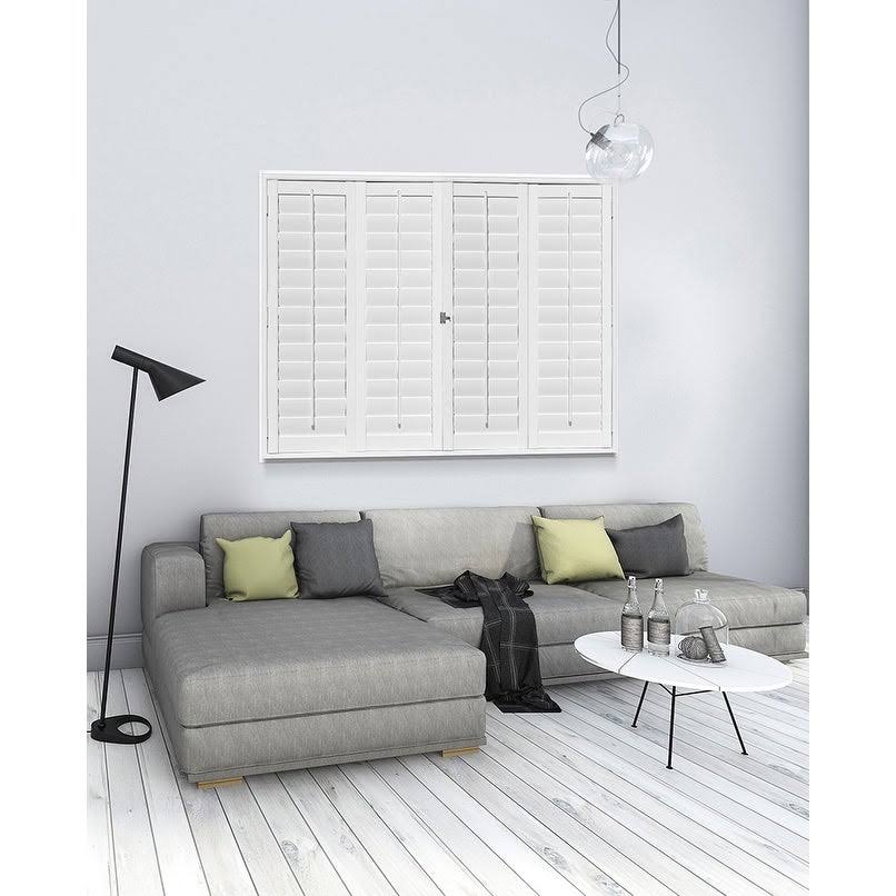 Panoramix Shutters 3.5x22 Louvers, Faux Wood Made in The USA - 39x22W x 63x22H - White