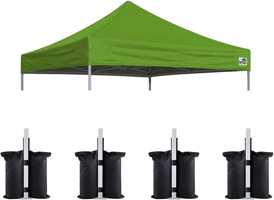 Eurmax 10x20 Pop Up Canopy Replacement Canopy Tent Top Cover, Instant Ez Canopy Top Cover ONLY, Choose 30 Colors,Bonus 4PC Pack Canopy Weight Bag (White)