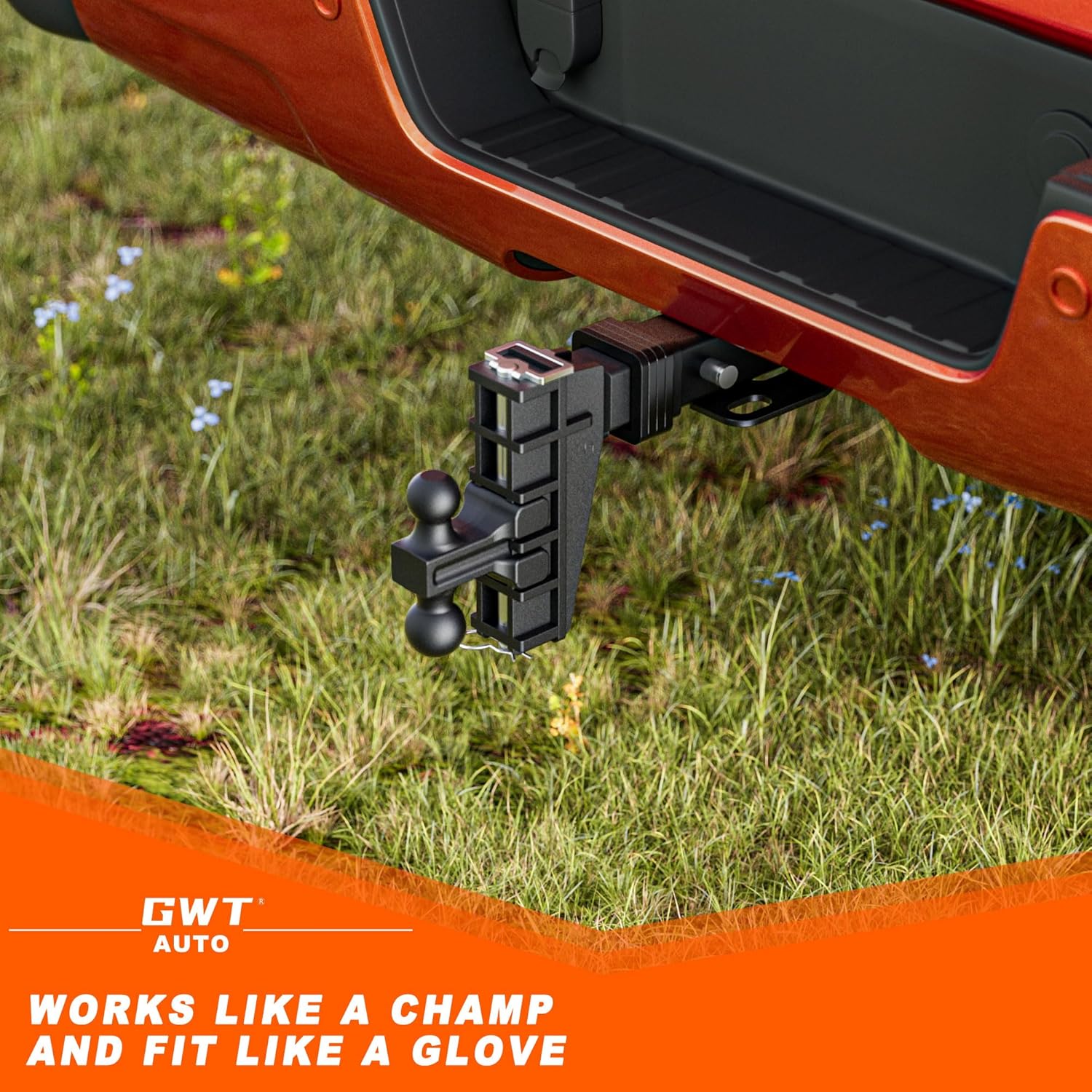 Dual-Ball Adjustable Trailer Hitch(2"&2-5/16"), Fits 2-Inch Receiver, 6 Inch Drop/Rise Drop Cushioned Hitch, 25,000 LBS GTW-Tow Hitch for Truck, Solid Ball Mount, Black, Heavy Duty