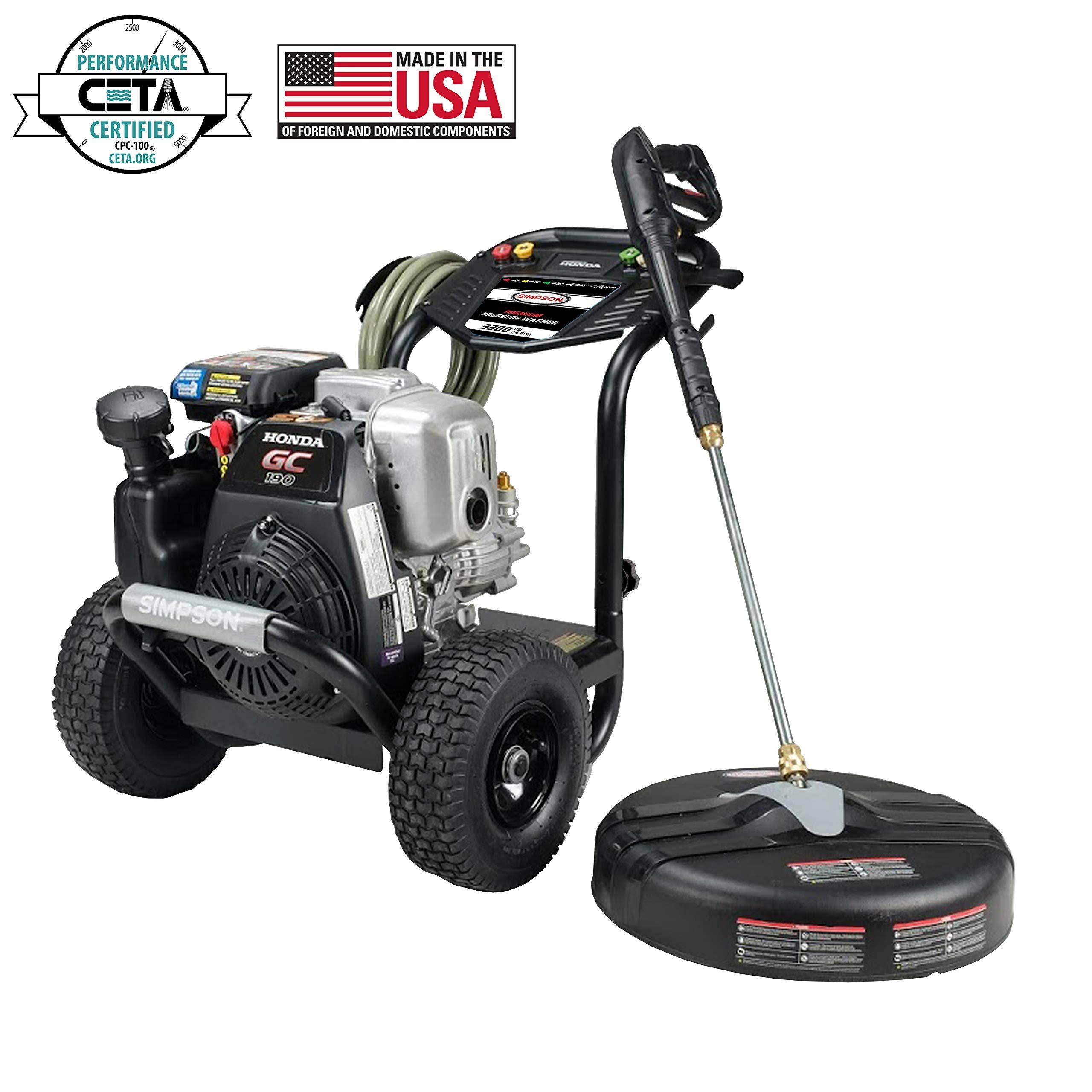 Simpson MegaShot 3300 PSI at 2.4 GPM GAS Honda GC190 Cold Water Premium Residential Pressure Washer MS61033-S