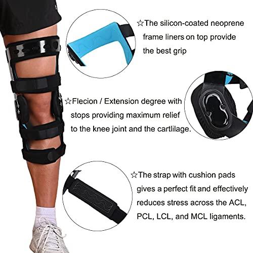Orthomen Functional Knee Brace - for ACL/MCL/PCL/Meniscus/Ligament/Sports Injuries, Adjustable Hinged ROM Orthopedic Knee Orthosis for Men & Women (M/Right)