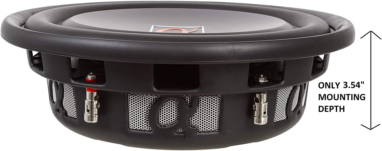 Alphasonik TSW312 Treis 300 Series Shallow Mount 12” 1500 Watts Max / 500 Watts RMS Single 4 Ohm Car Low Profile Flat Slim Thin Subwoofer Aluminum Cone Audio Speaker Bass Truck High Power Sub Woofer