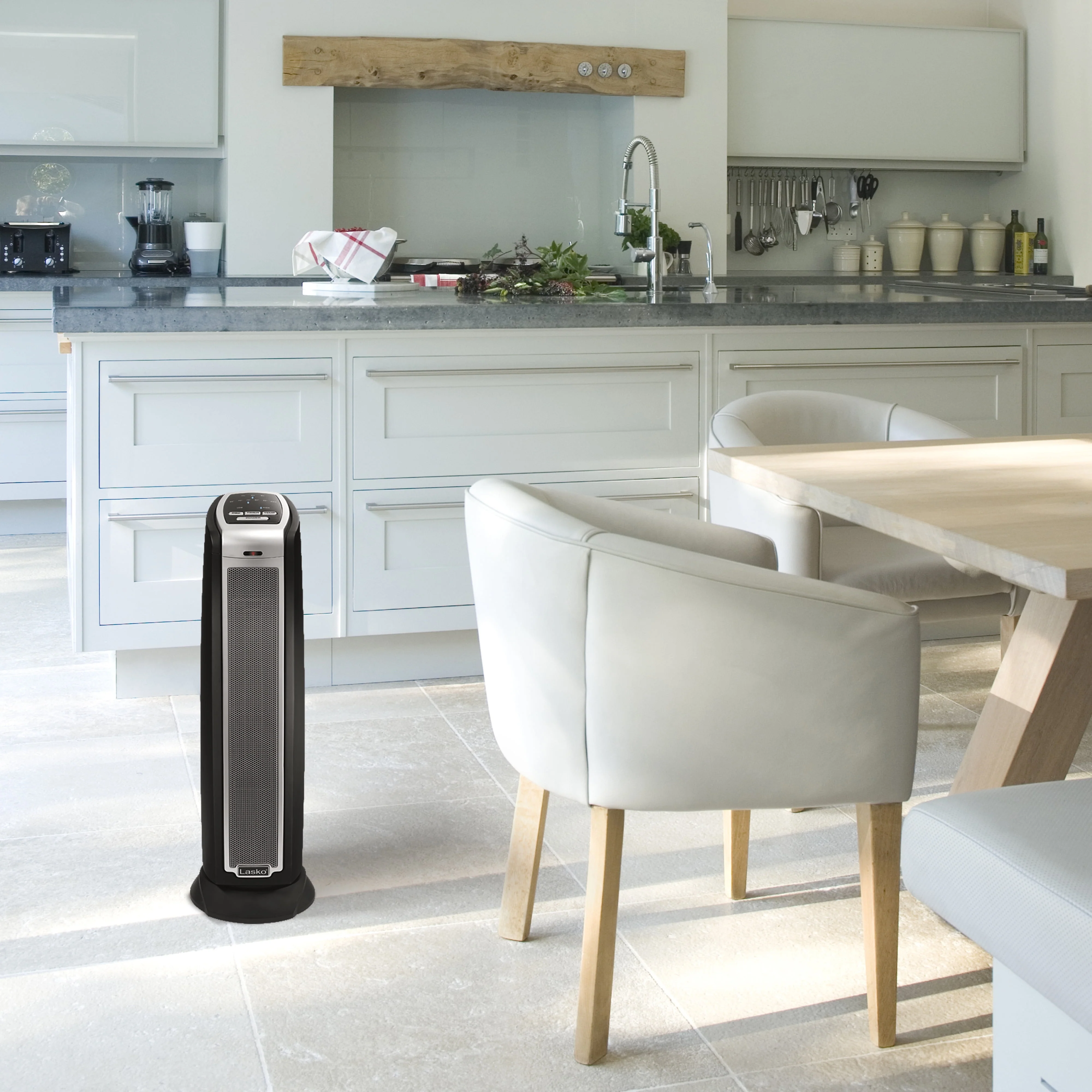 Lasko 22.5 1500W Electric Oscillating Ceramic Tower Space Heater with Remote, Black, 5790, New