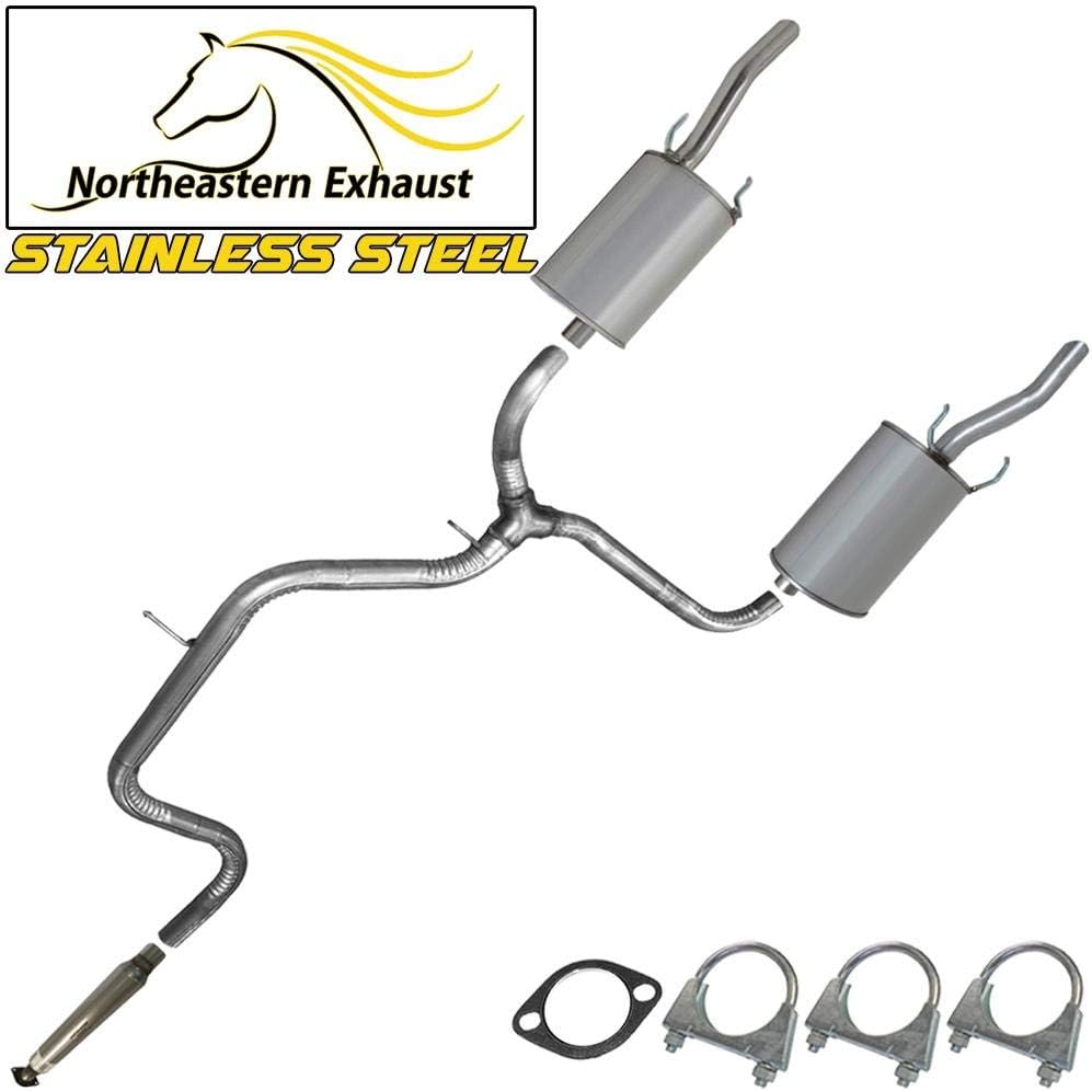 Stainless Steel Resonator Muffler Pipe Exhaust System Kit Fits 2006-2011 Chevy Impala