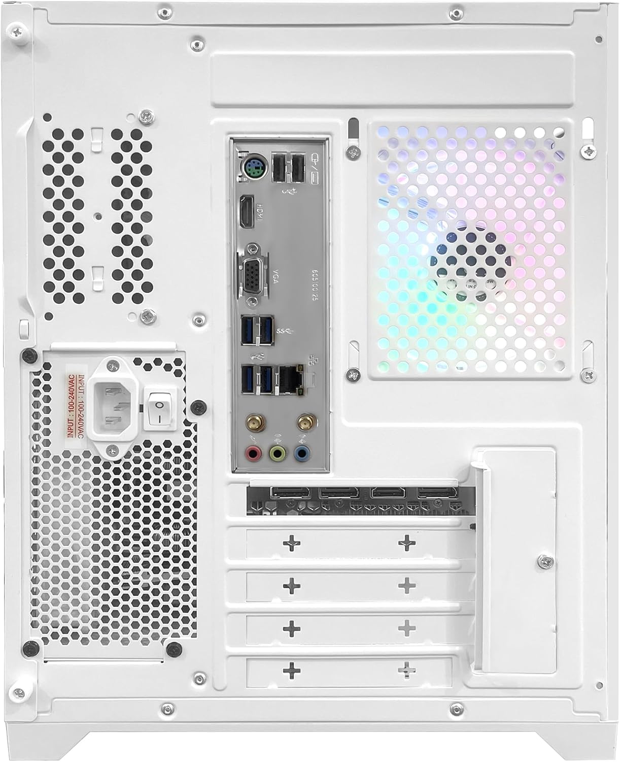 Poseidon White Gaming PC Desktop - AMD Ryzen 7 5700X 8-Core 3.4GHz - RX 6500 XT 4GB- 1TB M.2 SSD - 32GB DDR4 3200MHz RAM - 240mm AIO CPU Liquid Cooler - Windows 11 Pro Computer