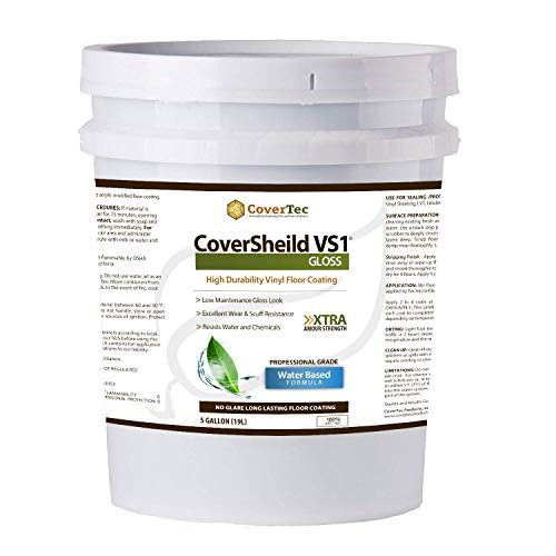 CoverShield VS1 Gloss VCT and Terrazzo Sealer, Fast Drying, Highly Durable, Long Lasting (5 GAL - Prof Grade)