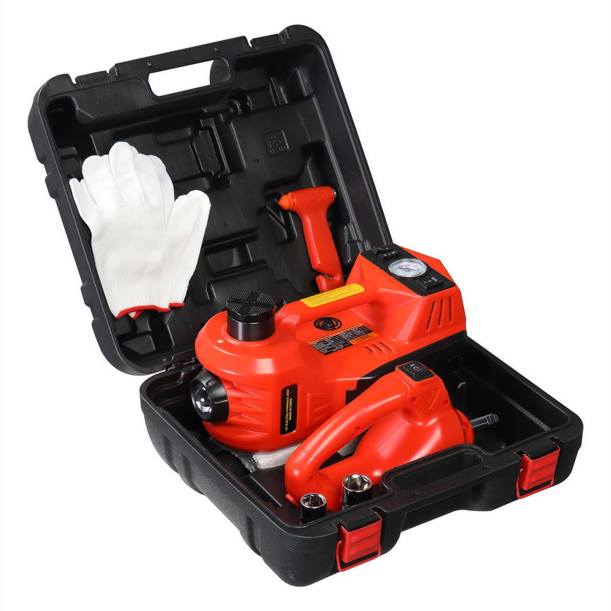ELTPOWER Electric Car Jack,5 Ton 12V Hydraulic Jack Lift with Electric Impact Wrench,Built-in Inflatable Pump,and LED Light for SUV MPV Sedan Truck Change Tires Garage Repair