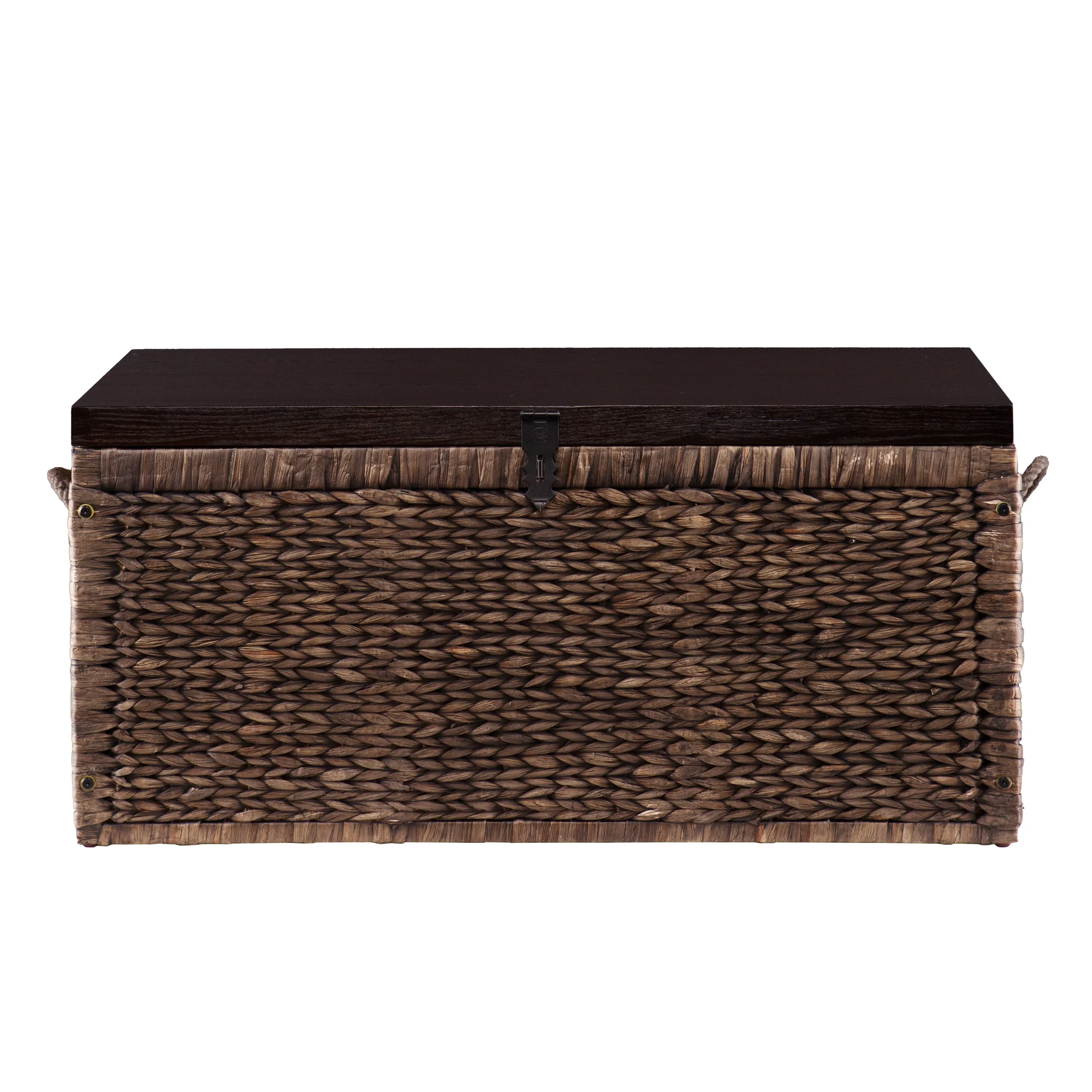 Samford Water Hyacinth Storage Trunk, Blackwashed with Espresso