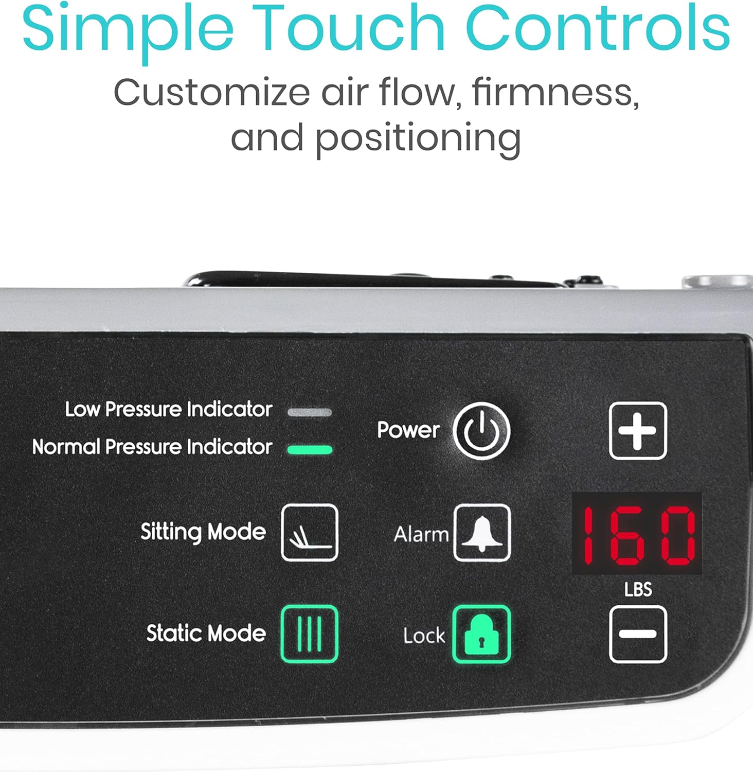 Vive 8" Alternating Pressure Mattress - Low Air Loss Hospital Replacement Mattress - Medical Bed Topper for Pressure Ulcers and Bed Sores - Variable, Inflatable Pressure Pump System