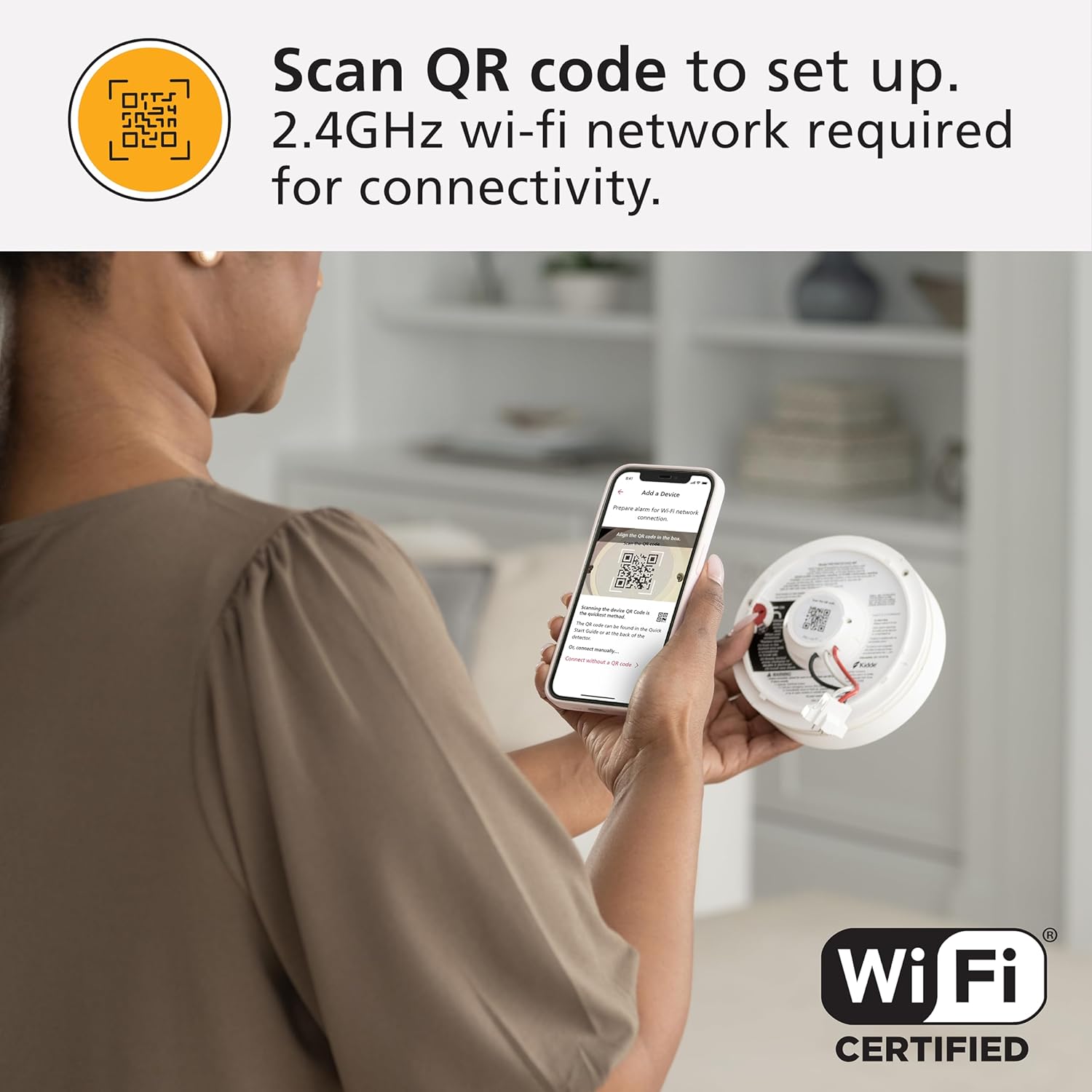 Kidde Smart Smoke & Carbon Monoxide Detector & Indoor Air Quality Monitor, WiFi, Alexa Compatible Device, Hardwired w/Battery Backup, Voice & App Alerts