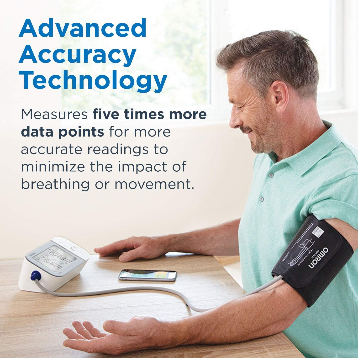 OMRON Gold Blood Pressure Monitor, Premium Upper Arm Cuff, Digital Bluetooth Blood Pressure Machine, Stores Up To 120 Readings for Two Users (60 readings each)