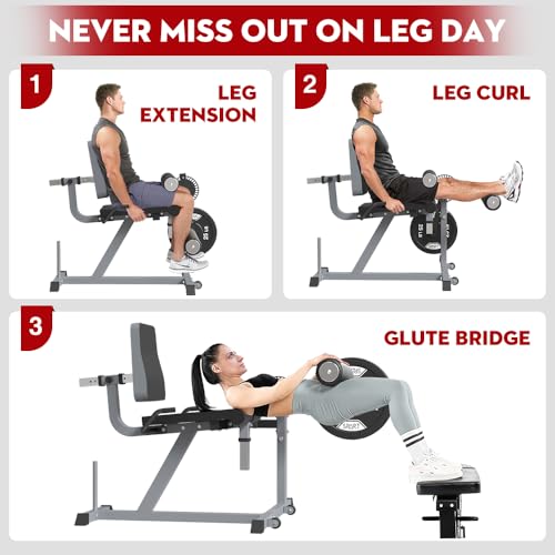 SPART Leg Extension and Curl Machine, Lower Body Special Leg Machine, Adjustable Leg Rotary Extension Machine, Leg Exercise Bench with Plate Loaded for Waist, Thigh, Home Gym Weight Machine