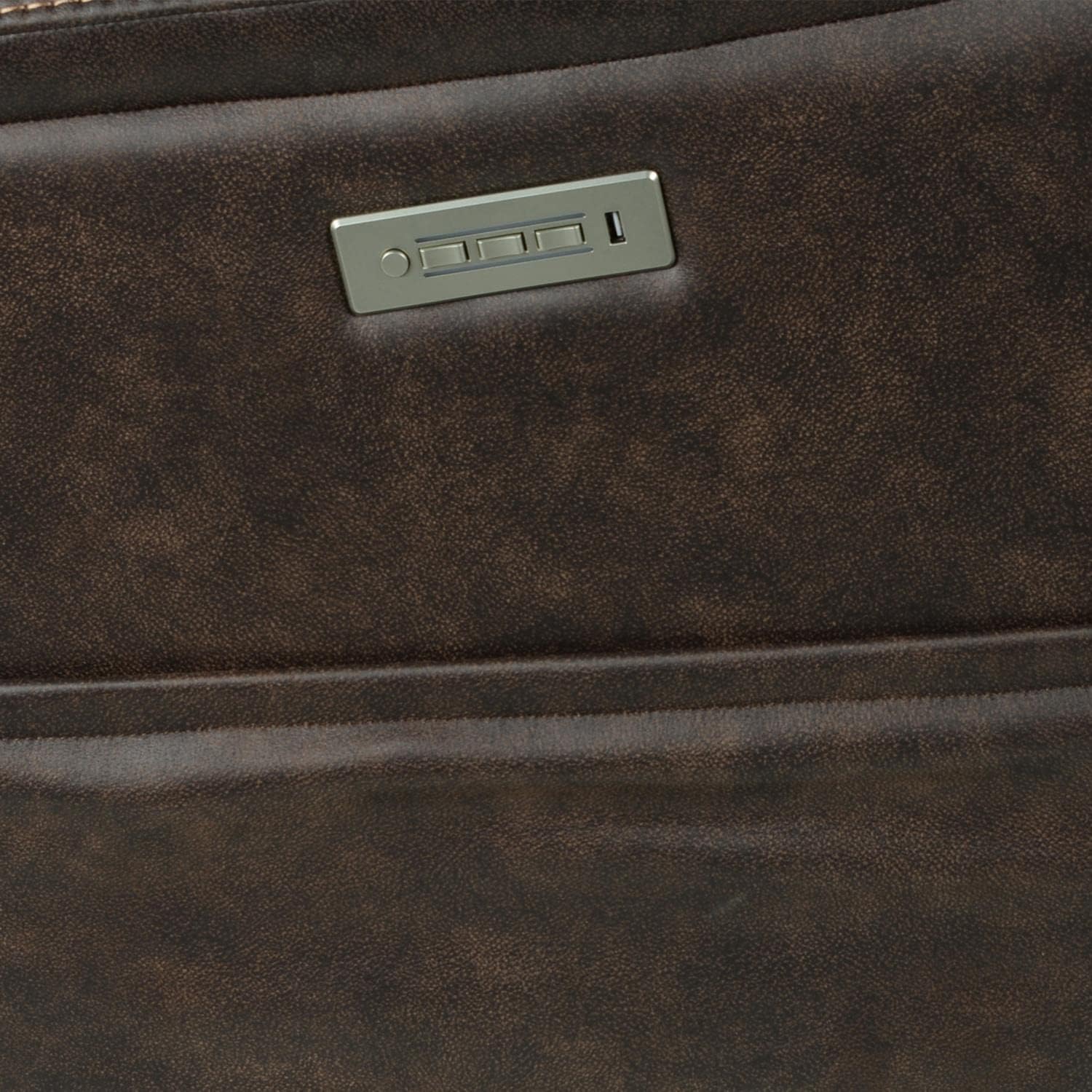 Steve Silver Lexington Triple Canyon Walnut Leatherette, Power Headrest, Footrest, Lumbar, Cupholders, Recliner Chair, 38 x 42 x 42, Saddle Brown