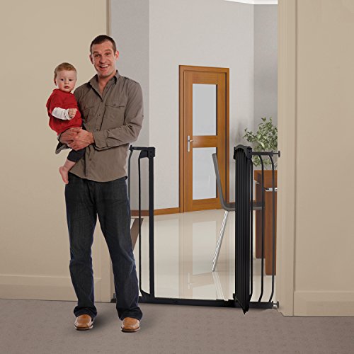Dreambaby Chelsea Extra-Tall Auto-Close Security Baby Safety Gate-Black-with Extensions, Black, 28 - 42.5"