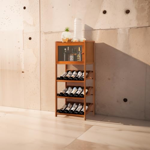 Wine Storage Cabinet Liquor Cabinet Wet Bar Farmhouse Corner Cabinet Industrial Wine Rack Freestanding & Cabinets 4 Tier Freestanding Wine Rack for Corner Display Cabinet for Small Space