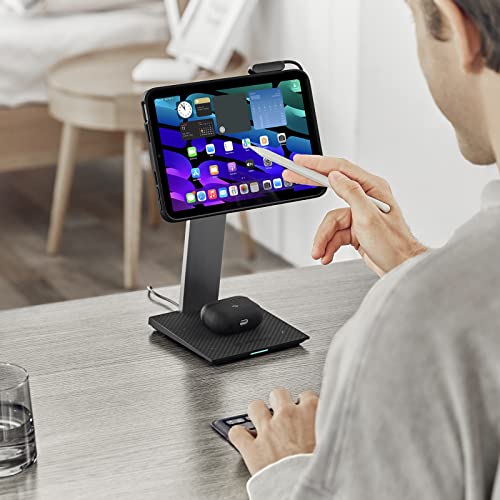 PITAKA Magnetic Wireless Charging Stand Holder Only for MagEZ Case Pro for iPad Pro/iPad mini 6 [MagEZ Charging Stand] Adjustable iPad Stand with 15W Wireless Charging Base for Smartphone