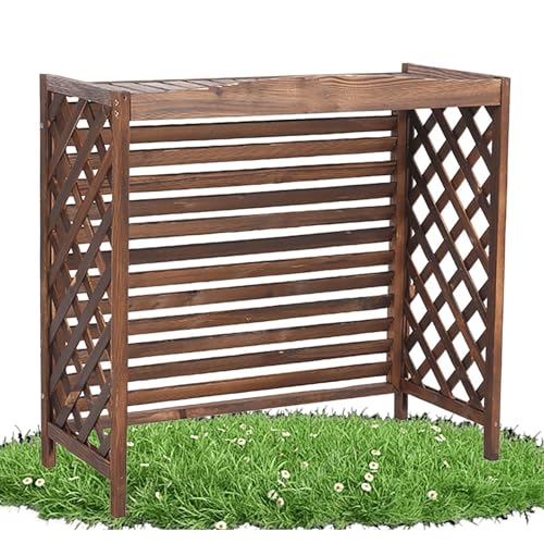 Outdoor Wooden Air Conditioner Cover, Flower Stand Privacy Fence Screen Privacy Screen Decorative Fence Panel, Ac Fence for Outside Unit, Trash Can Enclosure