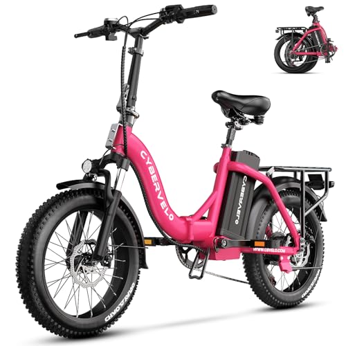 1000W Folding Electric Bike, 48V 20.8AH Large Removable Battery E-Bike, 30+MPH, 80 Miles Max Range, 20" Fat Tire Electric Bike for Adults, Adult Electric Bicycles for Commute