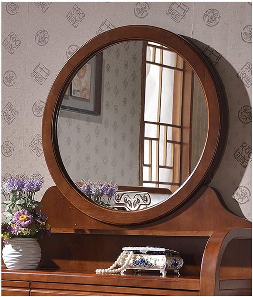 Vanity Table Set Home Vintage Style Dressing Table Padded Stool Oval Mirror Drawers 3pc Set 41.3x17.7x61.8inch