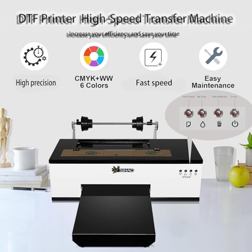 DTF Printer A3 R1390 Transfer Printing Machine T-Shirt Direct to Film DTF Transfer Printer Machine with White Ink Circulation and Auto Cleaning
