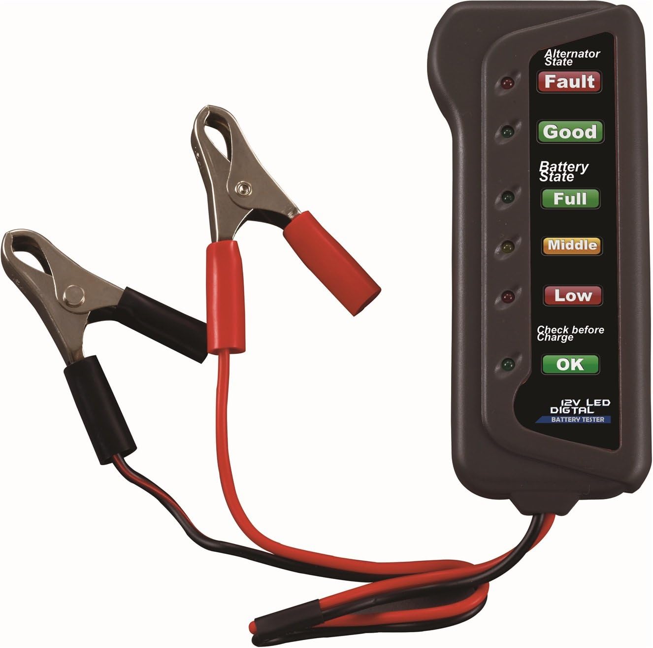 Cartman 12V Car Battery Alternator Tester, Test Battery Condition & Alternator Charging, LED Indication Pack of 2