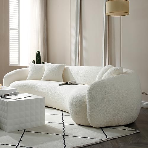 Couch Contemporary Half-Moon Curved Symmetrical Modular Sectional Sofa for Living Room, 6 Toss Pillows Included, 140.94”Lx 41.73”Wx 33.46”H, Ginger