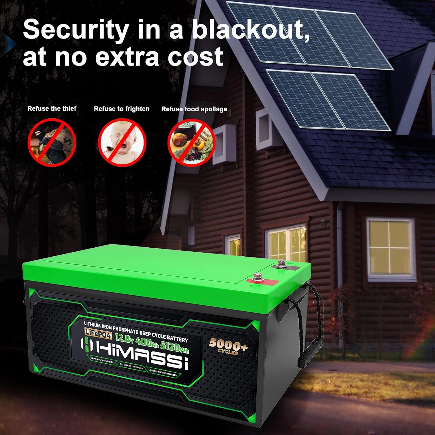 LiFePO4 Battery, 12V 400Ah Lithium Battery, Built-in 250A BMS, Lithium Ion Battery for Trolling Motor, Solar, Marine, RV Car, Camper, Home Storage, Off-Grid System