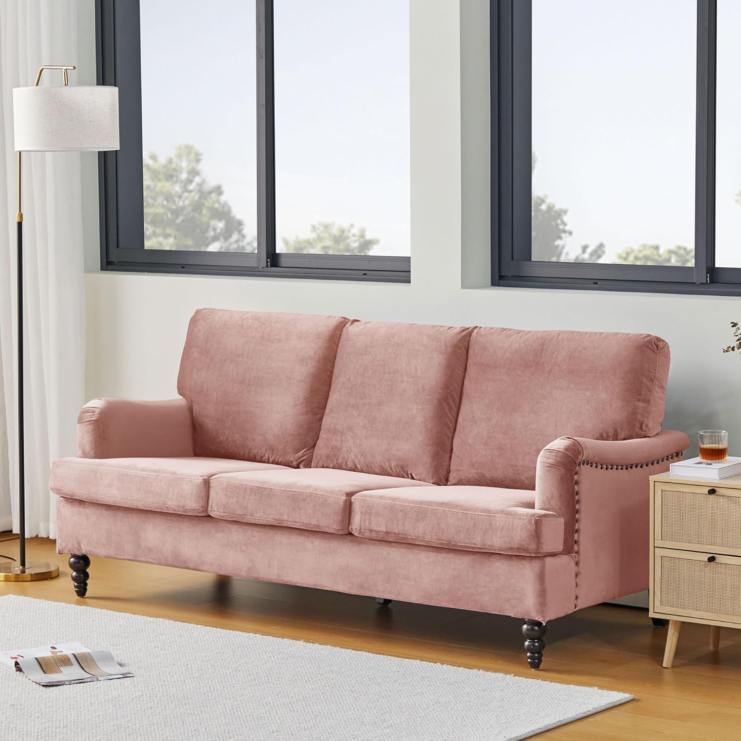3 Seater Sofa Velvet Couches for Living Room, Sofas for Living Room Furniture Sets Chester