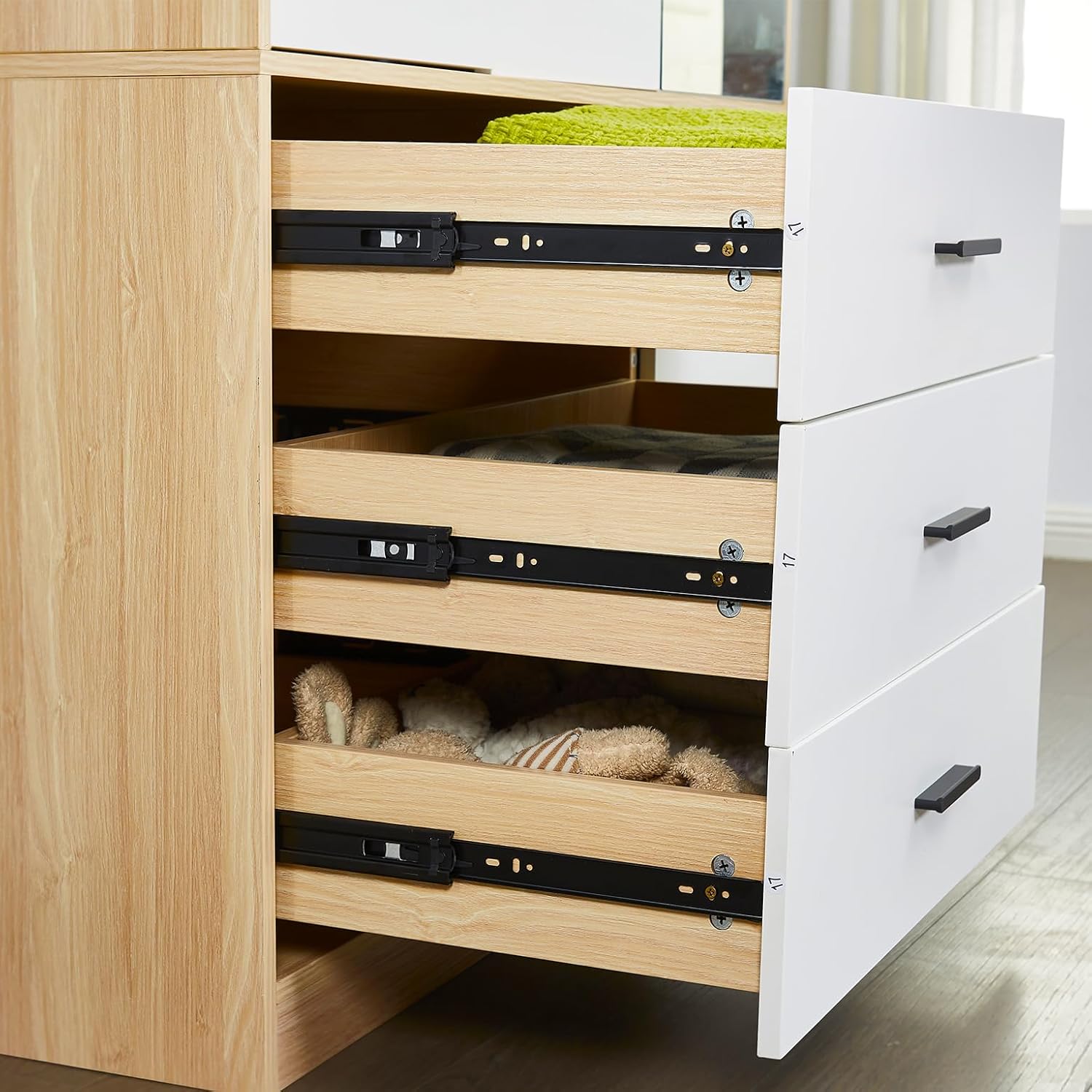 Wardrobe Closet, Armoire Wardrobe Closet with 3 Drawers, Bedroom Armoires with 2 Doors, Closet Cabinet with a Mirror, Wardrobe Closet with a Big Storage Cabinet, Wooden Closet for Bedroom
