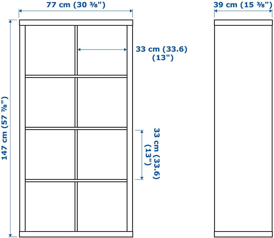IKEA KALLAX shelving unit white (77x39x147 cm) 8 shelf
