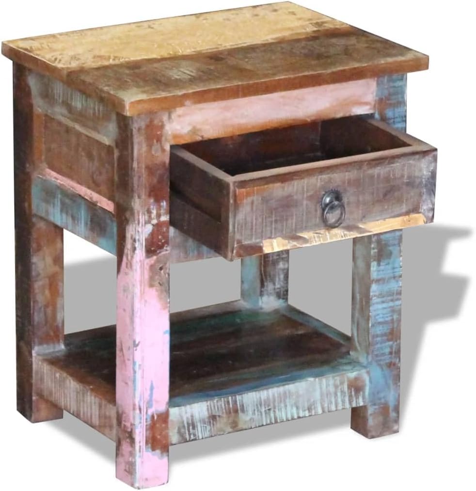 Side Table with 1 Drawer,Buffet Cabinet,Accent Cabinet,Sideboard,Freestanding Storage Cabinet,Coffee Table,End Table,for Bedroom,Living Room,Dining Room,Hallway,Solid Reclaimed Wood 17"x13"x20"