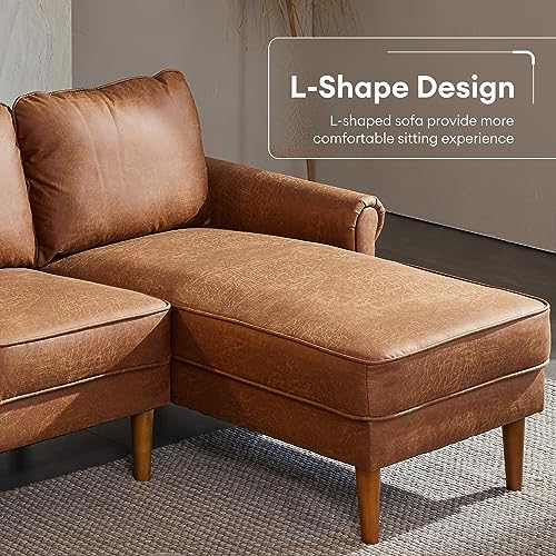 ovios 81.5" L-Shape Sofa Couch with Chaise, 3 Seat Sofa with Upholstered Armrest, Deep Seat Couches with Comfy Cushion for Living Room Small Spaces, Left Chaise, Grey