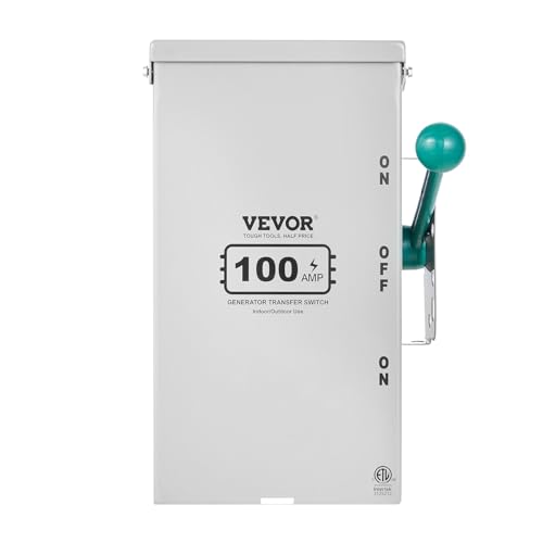 VEVOR 200A Generator Transfer Switch, 48000W Manual Transfer Switch, Heavy Duty Double-Throw Power 120/240V, Meeting NEMA 3R Standards, for Outdoor, Indoor, and Portable Generator ETL Certification