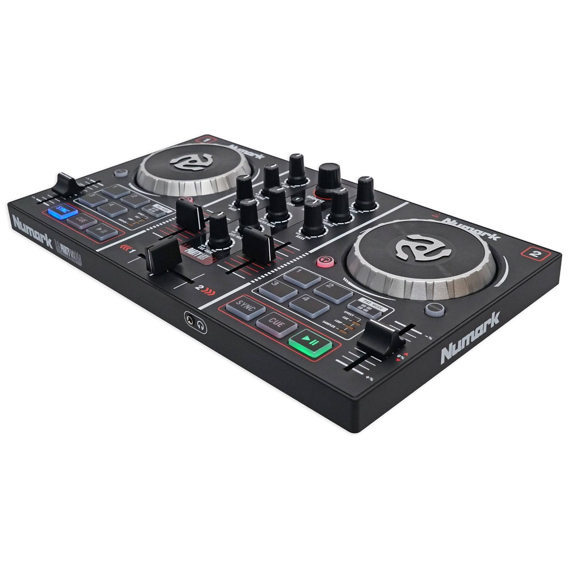 Numark Party Mix DJ Controller w/ Built in Light Show+Microphone+Cables+Case