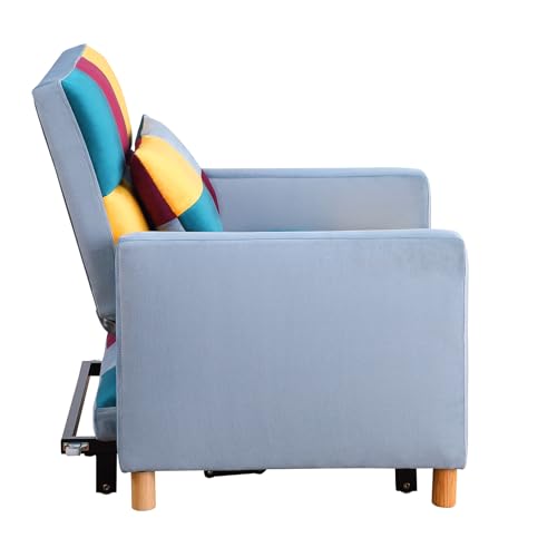 3-in-1 Convertible Chair Bed, 31.5 Inch Pull Out Sofa Bed with Adjustable Backrest, Adjustable Recliner with Solid Wood Feet, Sleeper Chair Futon Chair Bed for Living Room/Small Apartment