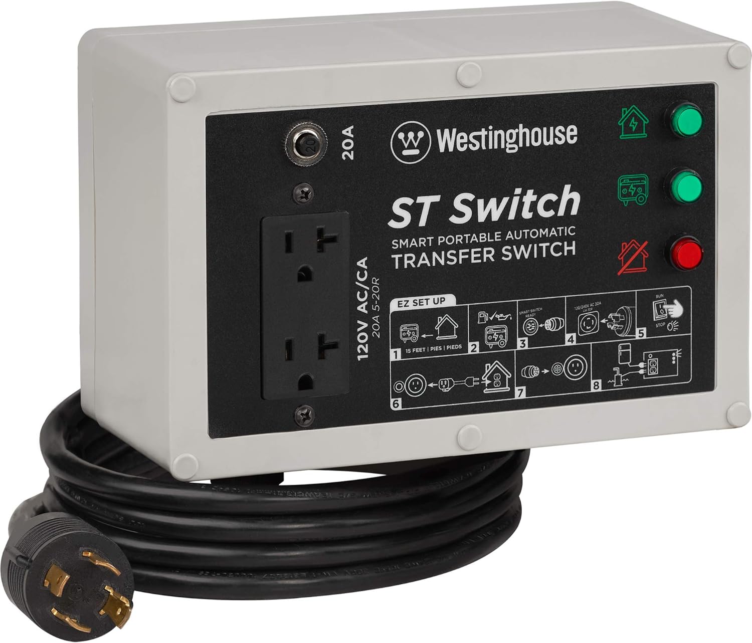 Westinghouse Outdoor Power Equipment WGen9500DF Dual Fuel Portable Generator 9500 Rated and 12500 Peak Watts Gas or Propane Powered, Electric Start, Transfer Switch & RV Ready CARB Compliant