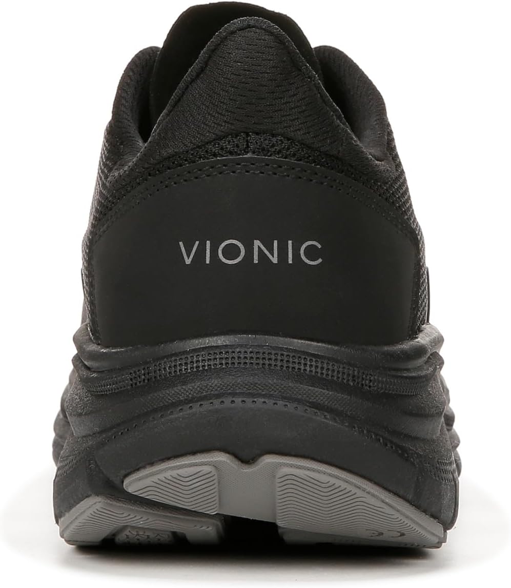 Vionic Women's Walker Walk Max Slip On– Supportive Deep Cushioning Enhanced Performance Walking Sneakers Black Fabric 8 Medium