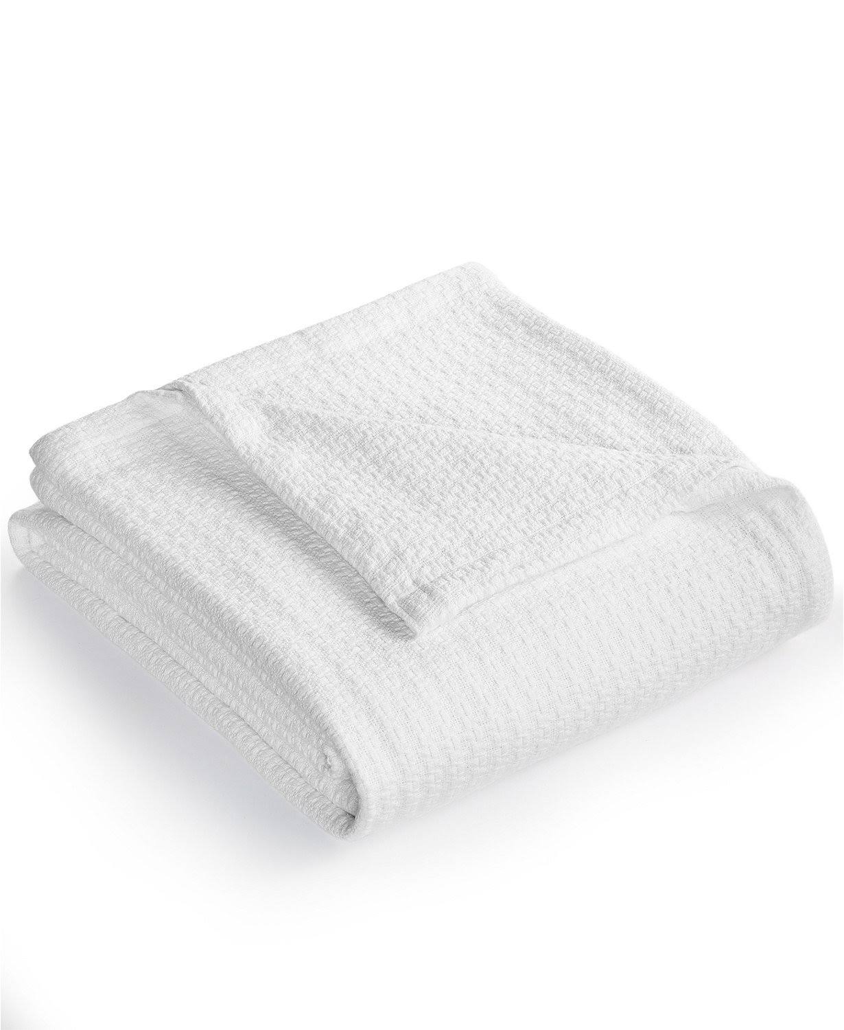 Lauren Ralph Lauren Classic 100% Cotton Full/Queen Blanket - White