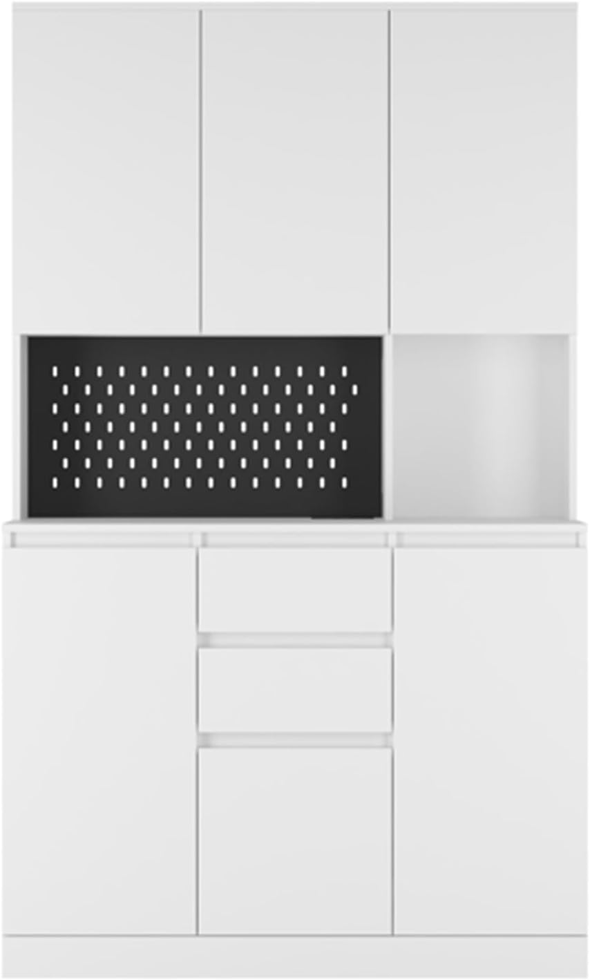 74" Kitchen Pantry Cabinet with Charging Station,Freestanding Buffet Cupboards Sideboard with Drawer,Modern Pantry Cabinet with Microwave Stand for Kitchen,Living Room,Dinning Room