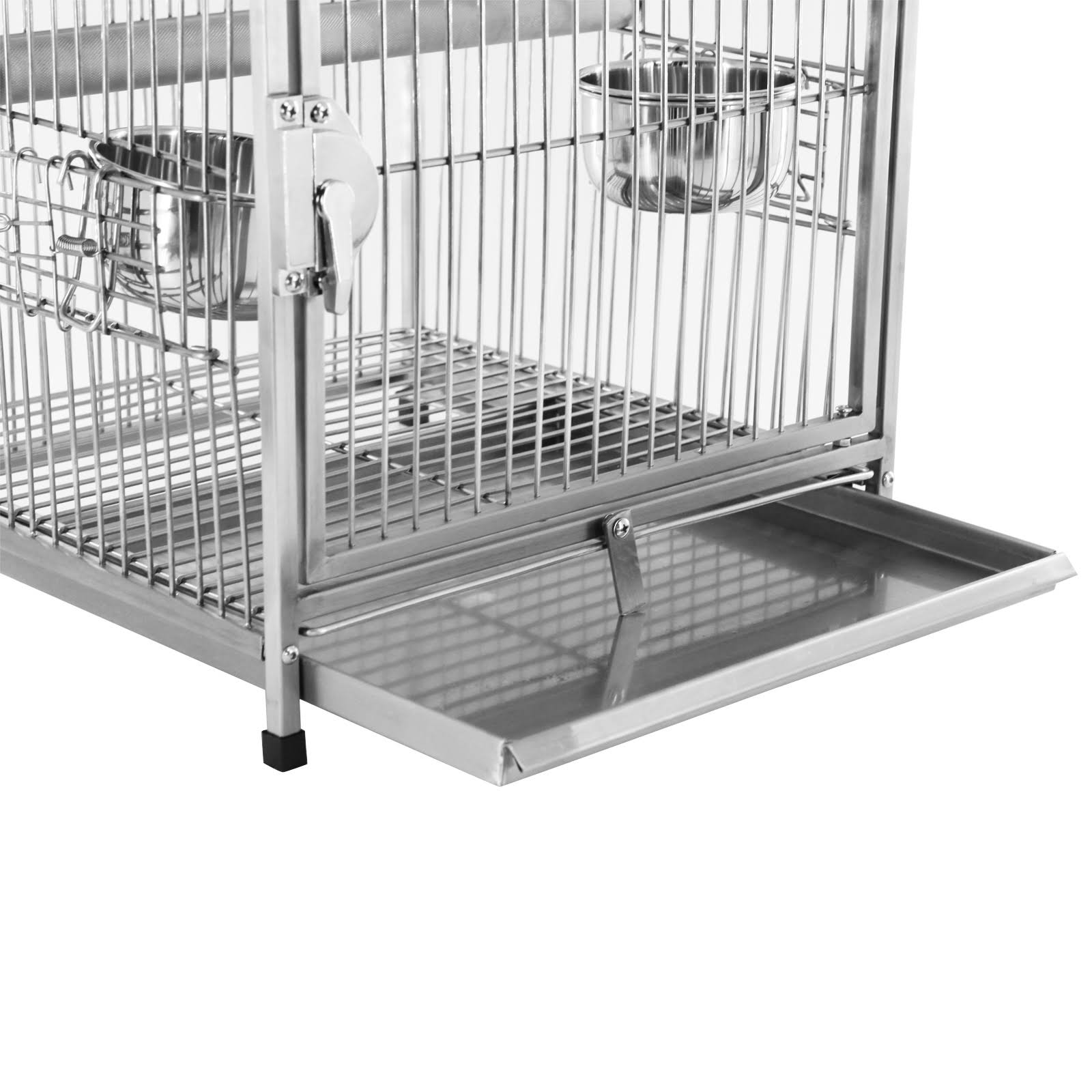 Pawhut Dome Top Stainless Steel Travel Bird Cage