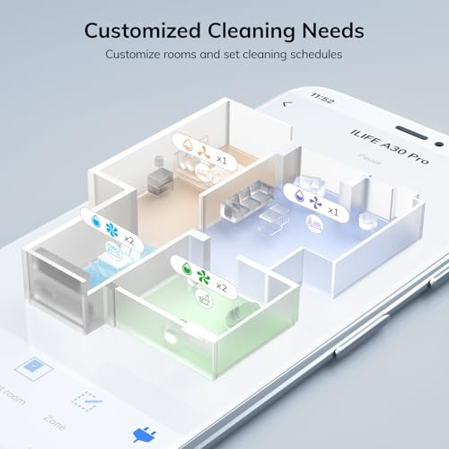 ILIFE V3s Pro Robot Vacuum Cleaner, Tangle-free Suction , Slim, Automatic Self-Charging Robotic Vacuum Cleaner, Daily Schedule Cleaning, Ideal For Pet Hair，Hard Floor and Low Pile Carpet,Pearl White